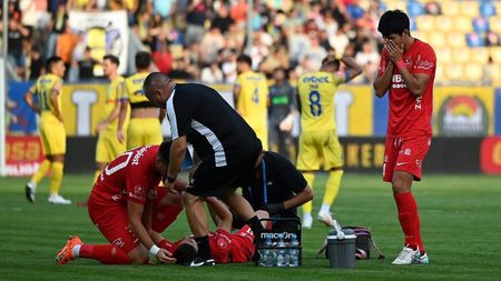 Cum s-a produs accidentarea horror suferită de Dragoș Iancu în meciul Petrolul - Hermannstadt! | FOTO