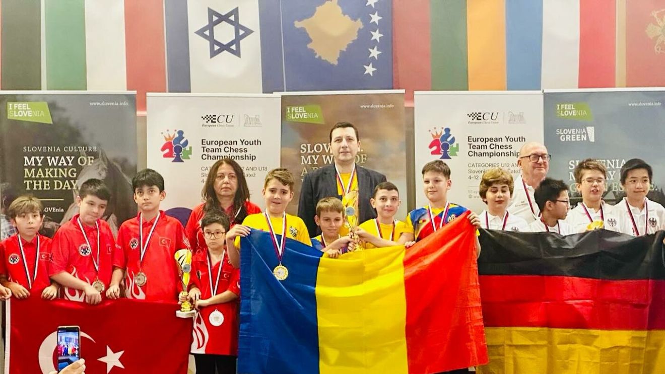 Suntem cei mai buni la Euro 2025 de șah disputat în Slovenia la nivelul Under 12! Cum se numesc micuții campioni