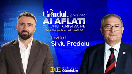 „Ai Aflat! cu Ionuț Cristache” începe marți, 11 noiembrie, de la ora 15.00, live pe Gândul. Invitat: Silviu Predoiu