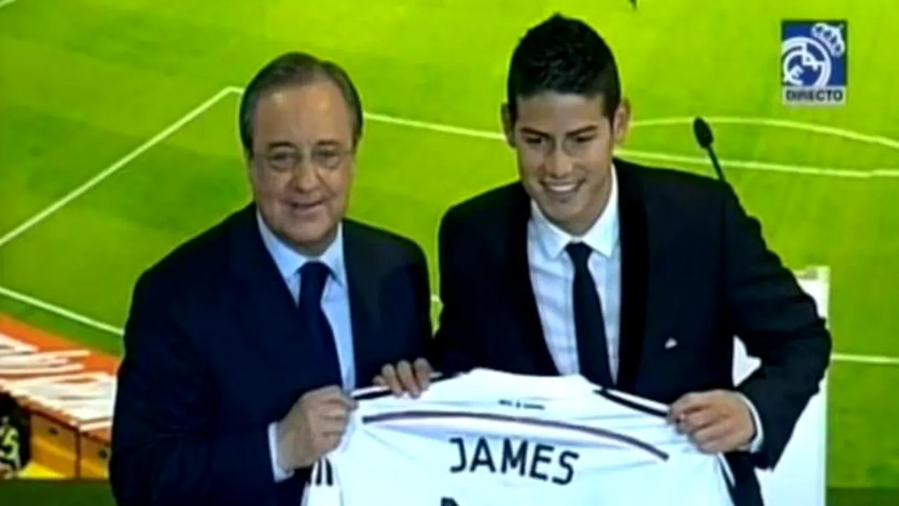 VIDEO | Prezentarea oficială a lui James Rodriguez la Real Madrid. 10.000 de columbieni pe Bernabeu. 