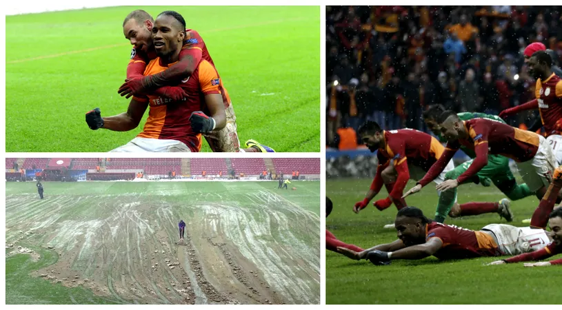 FOTO: Calificare în zăpadă! Galatasaray a scos-o pe Juventus din Ligă pe un teren jalnic!