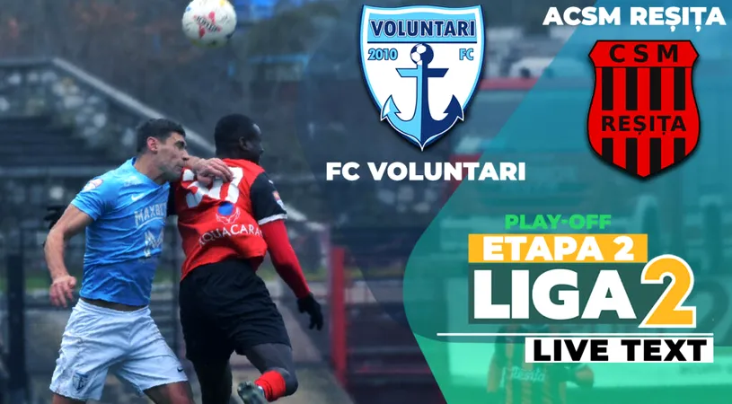 ACSM Reșița își ia pe jumătate revanșa în fața FC Voluntari, cu un gol marcat la ultima fază, din penalty. Bănățenii doar au evitat eșecul