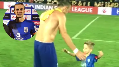 Lucian Goian, marcator în meciul în care Diego Forlan a reușit în hat-trick! Imagini superbe cu fiul românului la final. Cum a marcat puștiul în uralele publicului. VIDEO