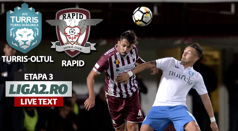 Turris Oltul devine coșmar pentru Rapid.** Giuleștenii pierd la Turnu Măgurele primul meci din acest sezon. Sefer a fost eliminat, Drăghia - pedepsit de trei ori