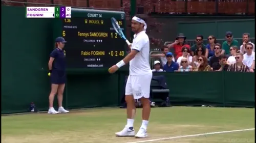 Moment revoltător petrecut la Wimbledon! Fognini s-a enervat dintr-un motiv ciudat și a amenințat: 