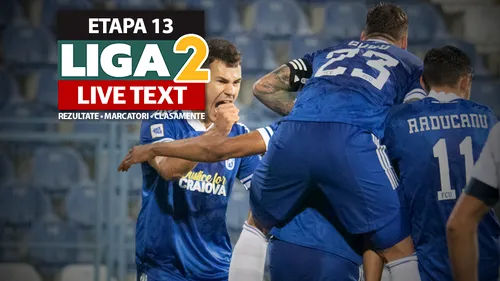 Liga 2, etapa 13 | Craiova nu câștigă nici la Slobozia, ”lanterna roșie” Pandurii învinge CSM Slatina. Dunărea Călărași pierde la Chiajna, iar Farul trece de CSM Reșița