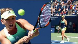 VIDEO | Halep, magnifică la fileu în meciul cu Jankovic. Cu o reacție incredibilă, Simona i-a ridicat în picioare pe comentatorii americani: "SENZAȚIONAL"