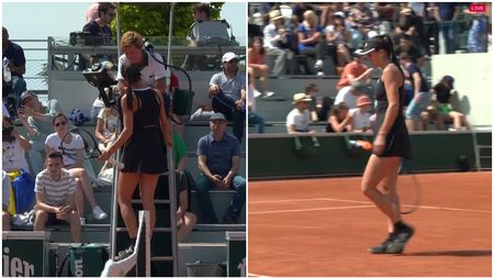 Scene incredibile la meciul Soranei Cîrstea de la Roland Garros! Românca s-a cățărat pe scaunul arbitrei, apoi a fost penalizată cu un punct | FOTO