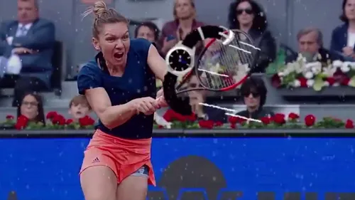 VIDEO | Simona Halep cu ceasul, Garbine Muguruza cu plușul. La Madrid, cadourile au luat locul mingilor de tenis