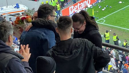 Nu o să uite toată viața meciul FCSB - Universitatea Craiova. A cerut-o de soție în tribune: ce răspuns a dat femeia!