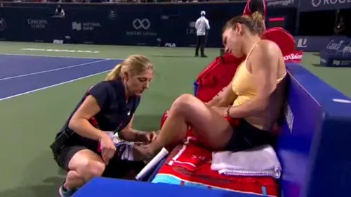 Simona Halep încheie prin abandon turneul de la Toronto! S-a retras după doar un set jucat în sferturile Rogers Cup