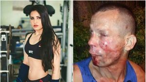 FOTO | Un bărbat a încercat să jefuiască o luptătoare UFC, dar a primit bătaia vieții lui: "Dă-mi telefonul! Nu încerca să reacționezi pentru că am o armă". Filmul întregului eveniment