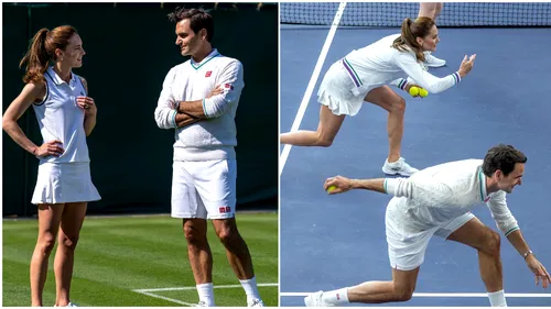 Imagini spectaculoase din culisele Wimbledon! Prințesa de Wales a jucat tenis cu Roger Federer și a învățat ce trebuie să facă un copil de mingi | FOTO & VIDEO
