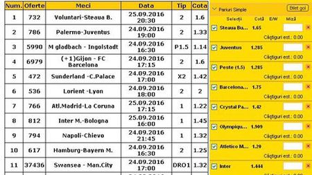 (P) Bilet la pariuri cu cota 100 pentru 24-25 septembrie propus de experții PariuriX 