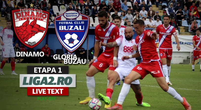 Remiză între Dinamo și Gloria Buzău la debutul în play-off. Cele două echipe rămân la egalitate de puncte, dar urcă în clasament pe poziții de baraj de promovare