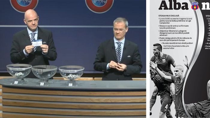 Steaua - Vardar Skopje, în turul 2 preliminar al Ligii. Emblema roș-albaștrilor "ștearsă" de pe site-ul UEFA! Forul european va face publică decizia azi