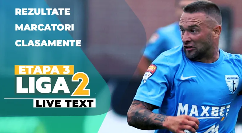 Liga 2, etapa 3 | FCU Craiova și FC Voluntari se impun la limită în deplasare, FK Miercurea Ciuc și Metaloglobus obțin scorurile zilei. Concordia, un nou rezultat șoc pe teren propriu