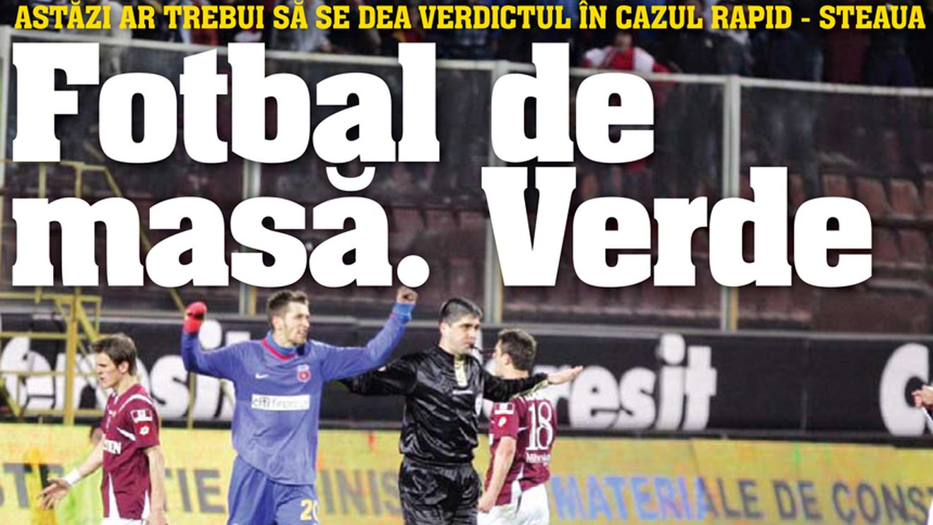 Derby-ul Rapid - Steaua se joacă la masa verde