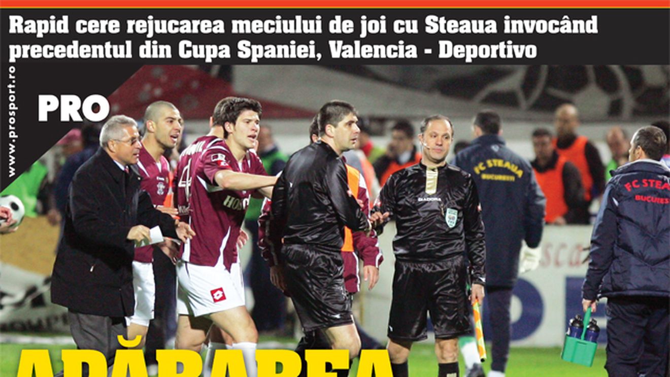 Rapid cere rejucarea meciului cu Steaua