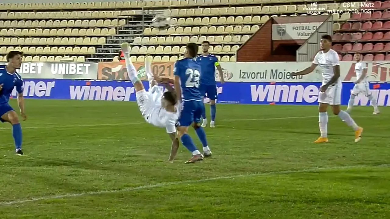 Dennis Man, aproape de golul sezonului pentru FCSB! Vedeta lui Gigi Becali a lovit transversala din „foarfecă” + Penalty la Darius Olaru? FOTO & VIDEO