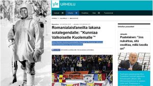 "Respect, Moartea Albă!" - bannerul afișat de fanii români la Helsinki care a atras atenția presei din Finlanda. Cui îi era dedicat