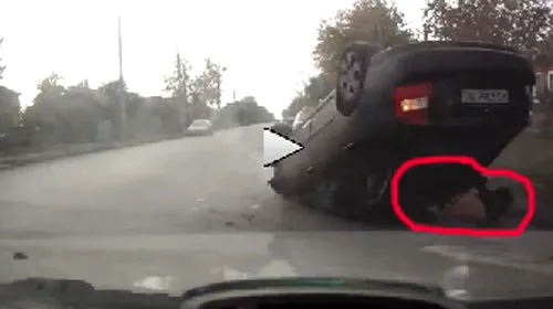 VIDEO:** Trei tineri au scăpat ca prin minune dintr-un grav accident rutier