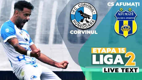 Corvinul se impune pe final în fața Afumațiului și își ia și mai mult avans în fruntea Ligii 2. Ilfovenii s-au luat la trântă cu liderul și au oferit un meci spectaculos