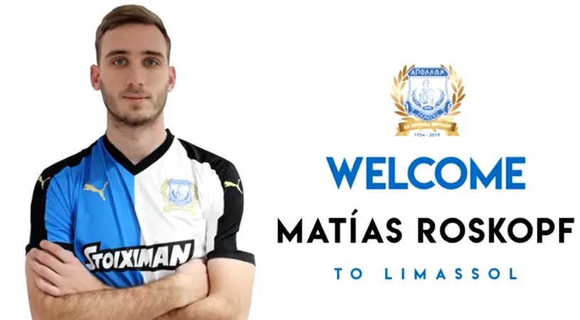 OFICIAL | Matias Roskopf a fost prezentat la noua sa echipă.** Atacantul argentinian la care a renunțat Pancu a semnat cu Apollon