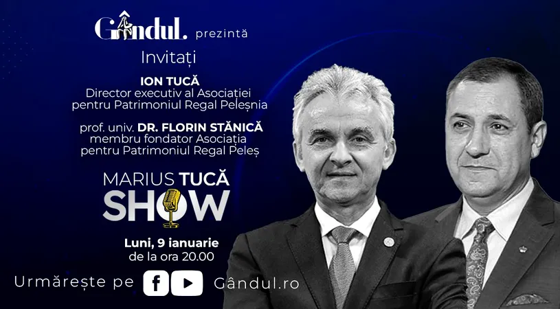 Marius Tucă Show începe luni, 9 ianuarie, de la ora 20.00, live pe gandul.ro