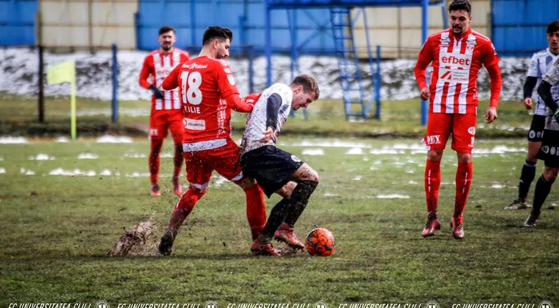 UTA nu și-a învins ”călăul” din Cupa României nici în amical! ”U” Cluj a condus până spre final în noroiul de la Simeria