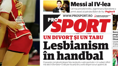 Marți, exclusiv în ProSport:** un divorț și un tabu - lesbianism în handbal