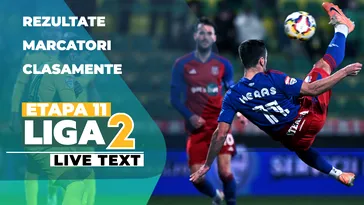 Liga 2, etapa 11 | Opt meciuri se dispută ACUM. În cinci dintre ele s-a înscris. Printre marcatori este și Gabi Torje. S-au dictat și două eliminări