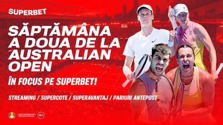 Crema tenisului mondial visează la marele trofeu. Vezi Oferta Superbet pentru fazele finale de la Australian Open. ADVERTORIAL