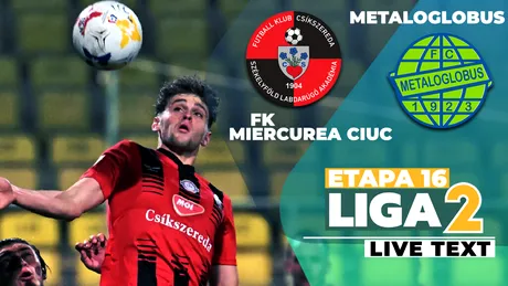 FK Miercurea Ciuc câștigă derby-ul cu Metaloglobus și e tot mai aproape de intrarea în play-off-ul Ligii 2 de pe locul 1!