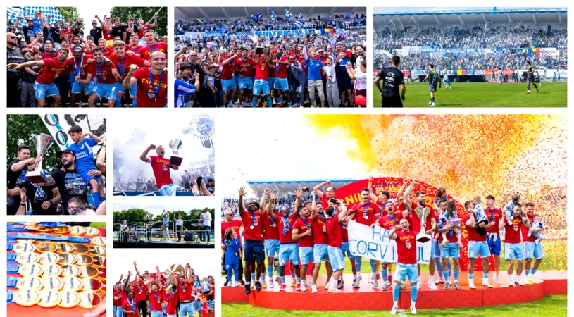 Corvinul, a noua campioană în Liga 2 care primește trofeul competiției! N-a câștigat la ultimul joc oficial disputat pe bătrânul stadion din Hunedoara, dar l-a umplut de bucurie!