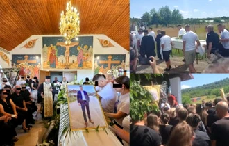 Urlete de durere la înmormântarea lui Cristian, tânărul luat de viitură în Italia! Imagini copleșitoare
