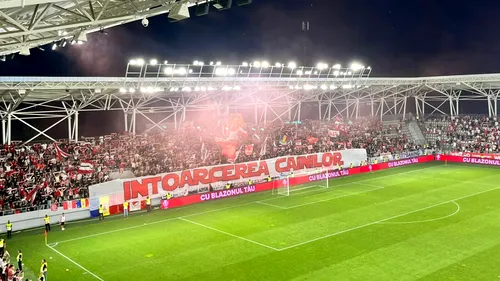 Atmosferă superbă la Dinamo - Universitatea Craiova! Mesajul afișat de către suporterii dinamoviști la revenirea în prima ligă | FOTO