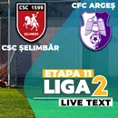 CSC Şelimbăr – Campionii FC Argeş se joacă de la ora 16:00, în debutul etapei 11 a Ligii 2. Situația celor două echipe în clasament s-a modificat diferit în urma excluderii Viitorului Pandurii