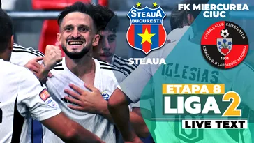 Steaua – FK Miercurea Ciuc se joacă ACUM. Se întâlnesc ultimele două echipe neînvinse în acest sezon de Liga 2