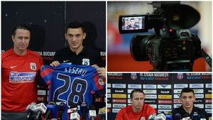 FOTO - Keșeru a fost prezentat oficial: "Simt că am ajuns la un club mare! Reghe va decide pe ce post joc!" Ce așteptări are vârful la Steaua