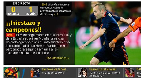 "Iniesta ne duce în RAI!" VEZI ce scrie presa iberică după ce Spania a câștigat Cupa Mondială!