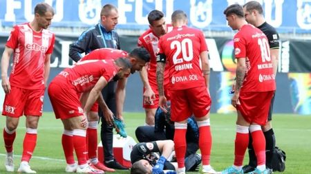 Cum arată piciorul lui Florin Iacob după accidentarea din primele secunde ale meciului FC U Craiova - UTA | FOTO