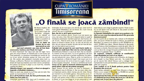 Are patru Cupe în palmares!** Balaci știe cum se joacă o finală: 