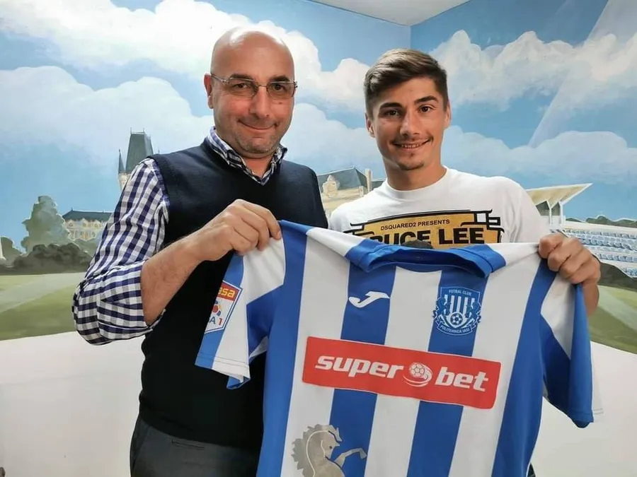 Andreias Calcan și Anton Heleșteanu, șeful departamentului de scouting de la Poli Iași