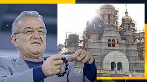 Biserica de aur cu luminițe, noua fiță a lui Gigi Becali. Imaginile fabuloase cu lăcașul sfânt în care miliardarul a „pompat” milioane de euro. EXCLUSIV