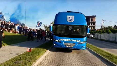 CS Universitatea Craiova primită ca o echipă de Champions League la stadion! Fanii au făcut din nou spectacol | VIDEO