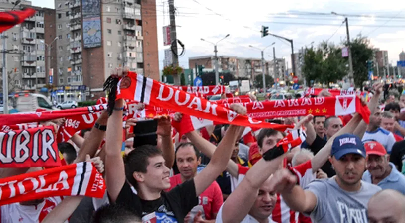 Suporterii arădeni sună adunarea pentru meciul de Cupă:** „Meciuri speciale la Timișoara
