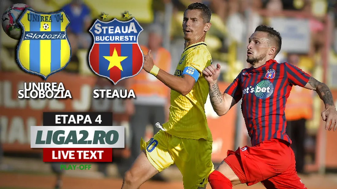 Unirea Slobozia și Steaua, egale și în al doilea meci direct din acest sezon. ”Militarii” au trimis mingea de două ori în transversală
