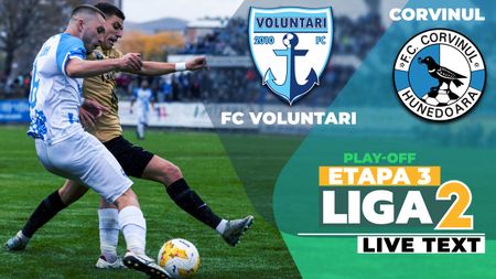 FC Voluntari învinge liderul Corvinul, are punctaj maxim în play-off-ul Ligii 2 și încinge lupta pentru ambele locuri direct promovabile