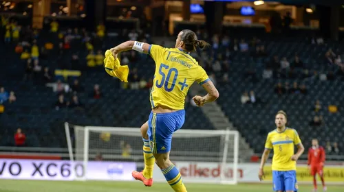 VIDEO | Ibrahimovic a intrat în istoria naționalei Suediei. Atacantul a marcat un gol de generic împotriva Estoniei